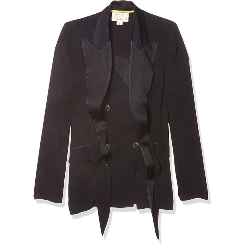 Nicole Miller NY Crepe Tie Long Sleeve
Blazer - Black